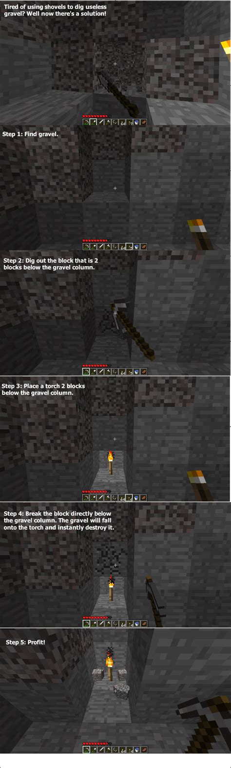 tip easily dig gravel rminecraft