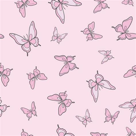 Pink Butterfly Vector Pattern Background Vector Art At Vecteezy