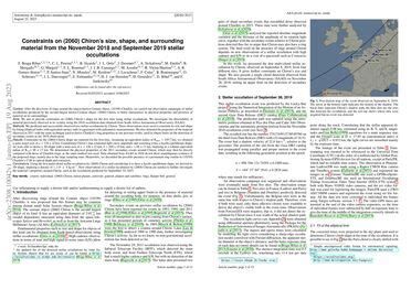 Constraints on (2060) Chiron's size, shape, and surrounding material from the November 2018 and ...