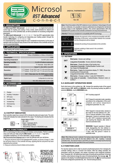 Full Gauge Controls Microsol Rst Advanced C O N N E C T Manual Pdf