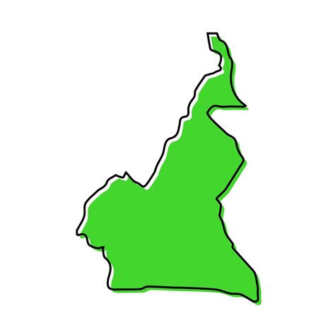 Simple Outline Map Of Cameroon Stylized Line Design 21828702 Vector