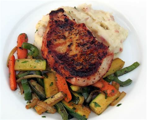 Dinner With The Welches Grilled Pork Chops With Saut Ed Veggies Over 6732 Hot Sex Picture