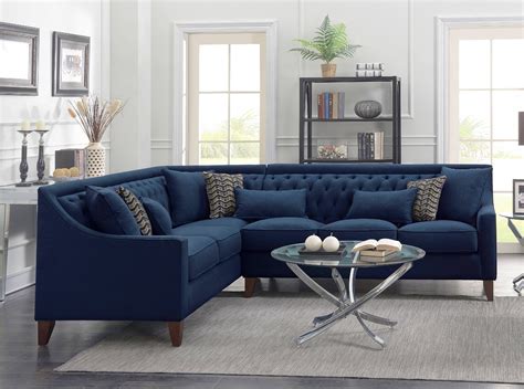 Chic Home Sectional Sofa, Navy Linen - Walmart.com