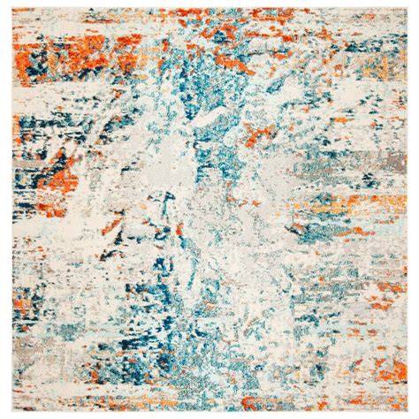 Safavieh Madison Creamorange 5 Ft X 5 Ft Square Area Rug Mad478b 5sq