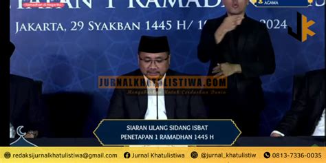 Hasil Sidang Isbat Pemerintah Tetapkan 1 Ramadan 1445H Jatuh Pada