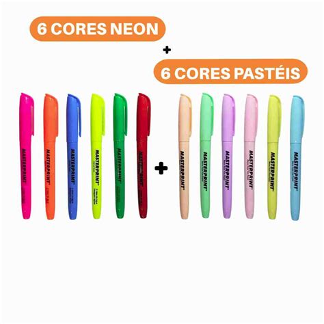 Kit Marca Texto Unidades Masterprint Neon Pastel Shopee