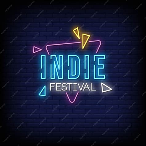 Indie Festival Neon Signs Style Text Vector Premium