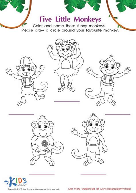 (PDF) Five little monkeys coloring pages and lyrics - DOKUMEN.TIPS