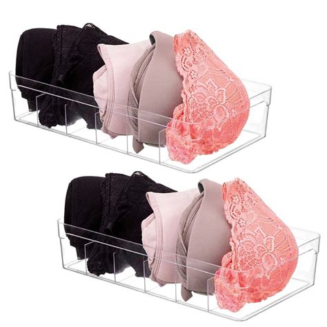 Kit 2 Colmeias Caixa Organizador De Roupa Intima Transparente P Gaveta