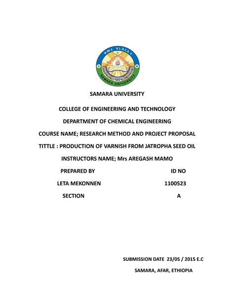 Research History Of World SAMARA UNIVERSITY COLLEGE OF ENGINEERING