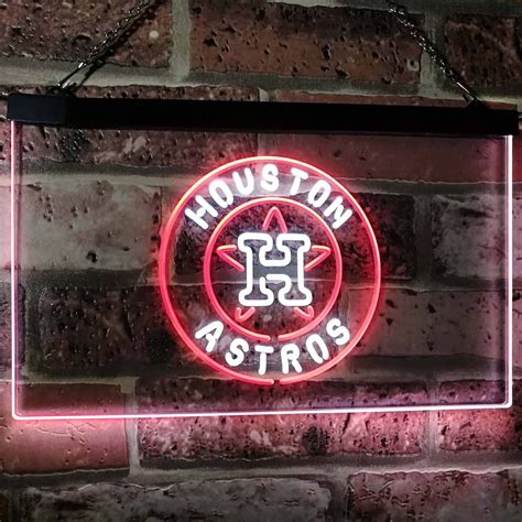 Houston Astros Led Neon Sign White And Red 16 In W X 12 In H 40cm X 30cm Neon Signs Led