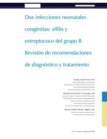 Dos Infecciones Neonatales Cong Nitas S Filis Y Estreptococo Del Grupo