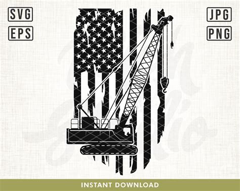 Us Crane Svg Crawler Crane Svg Crane Clipart Construction Etsy