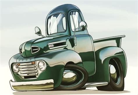 1948-50 Ford Pickup Truck - Cartoon Art