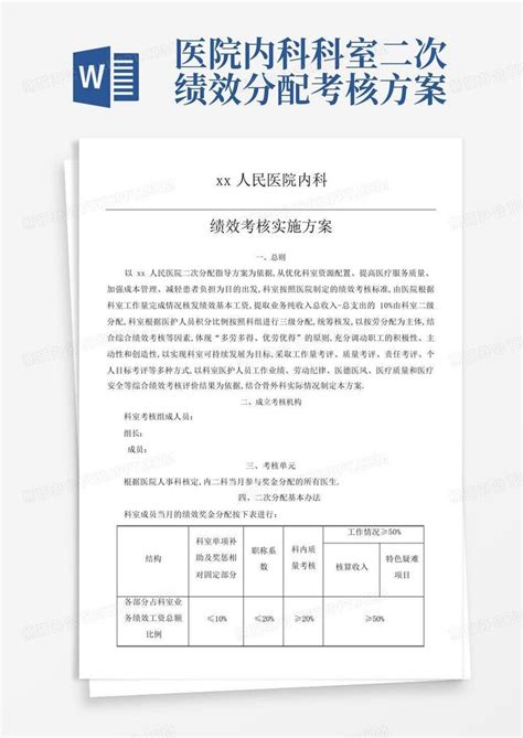 医院内科科室二次绩效分配考核方案word模板下载编号qdgmyajz熊猫办公