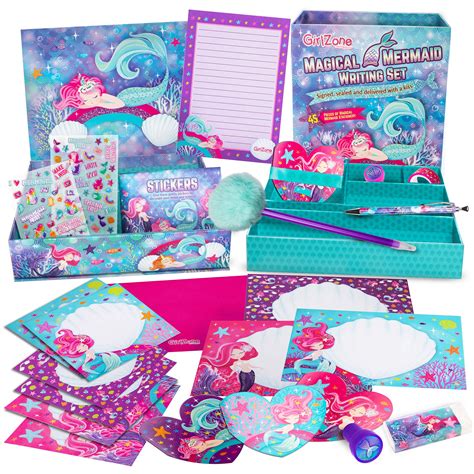 Buy Girlzone Mermaid Stationery Set For Girls 45 Piece Letter Writing