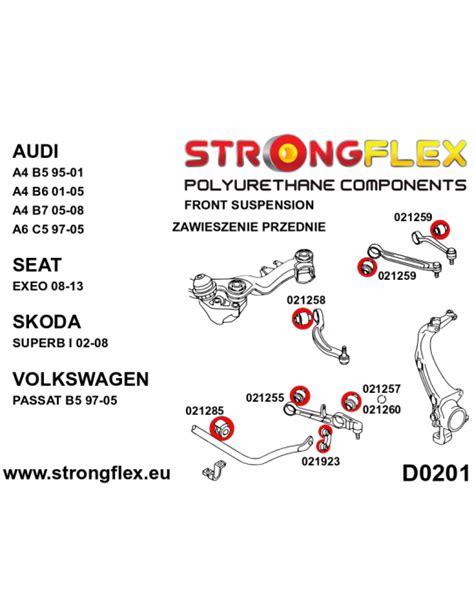 Kit Silent Block Polyur Thane Train Avant Audi A B Diam Tre De