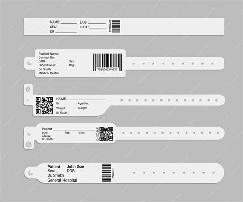 Premium Vector | Medical hospital wristband or bracelet mockup