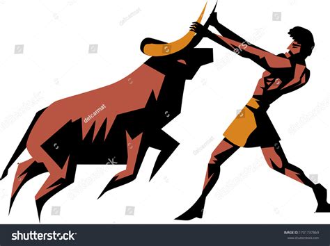 Greek Mythology Hercules Heracles Cretan Bull Royalty Free Stock