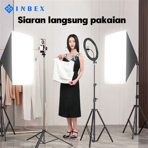 Jual INBEX Lampu Studio Softbox Live Photography Lighting Kit 155W