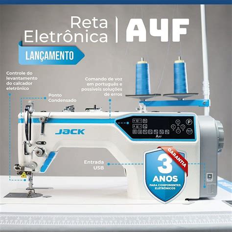 Maquina Reta Eletronica Jack A F Ponto Mm Motor De Passo