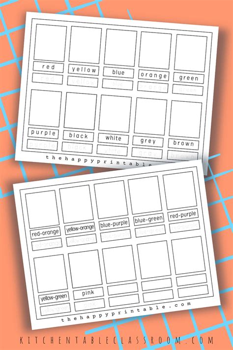 Color Word Flash Cards Printable