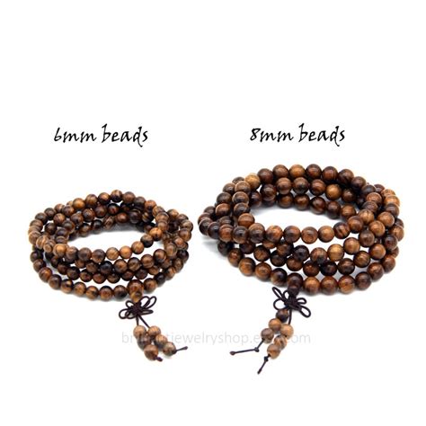 108 Holz Mala Sandalwood Mala Perlen 6mm 8mm Buddhistische