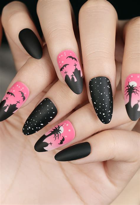 Halloween Fledermaus Nageltipps Gothic Zubehör Halloween Zubehör zu