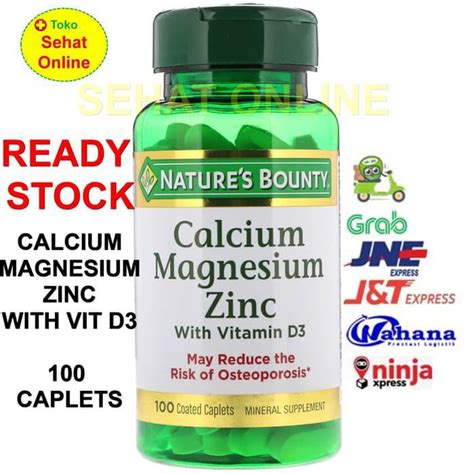 Jual Eksklusif Nature S Bounty Calcium Magnesium Zinc Kaplet