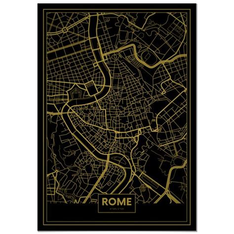 Panorama Cuadro De Aluminio Mapa Oro De Roma X Cm Con Ofertas En