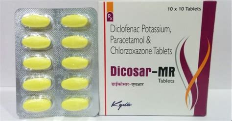 Diclofenac Potassium Mg Paracetamol Mg Chlorzoxazone Mg At