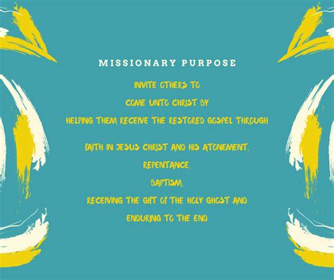 Missionary Purpose Statement Purpose Statement How To Memorize