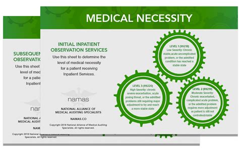 Namas Medical Necessity Leveling Charts Medical Auditing And Compliance