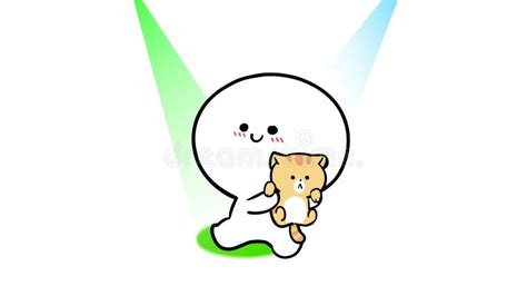 Animated Fun Spirit Holding a Dancing Cat - Transparent Background ...