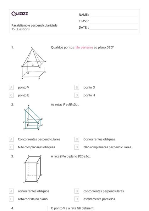 Retas Paralelas E Perpendiculares Imprim Vel S Rie Planilhas Quizizz