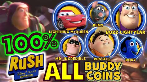 RUSH A DISNEYPIXAR ADVENTURE 100 ALL BUDDY COINS No Commentary