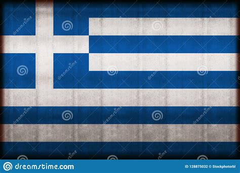 Ejemplo Oxidado De La Bandera De Grecia Stock de ilustración