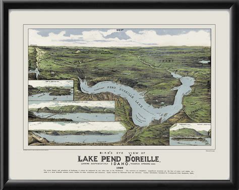 Lake Pend D'Oreille, Idaho 1909 - Vintage City Maps