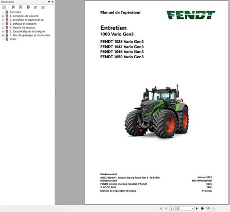 Fendt Vario Gen Maintenance Manual H Pp W D Fr