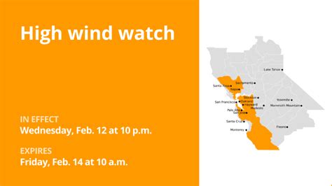 Update High Wind Watch Affecting Northern California Until Friday