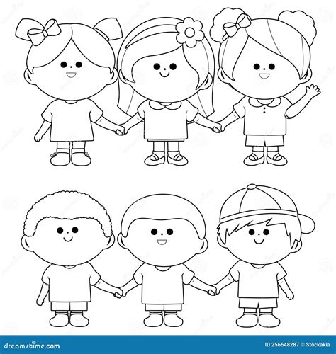 Children Holding Hands Coloring Pages