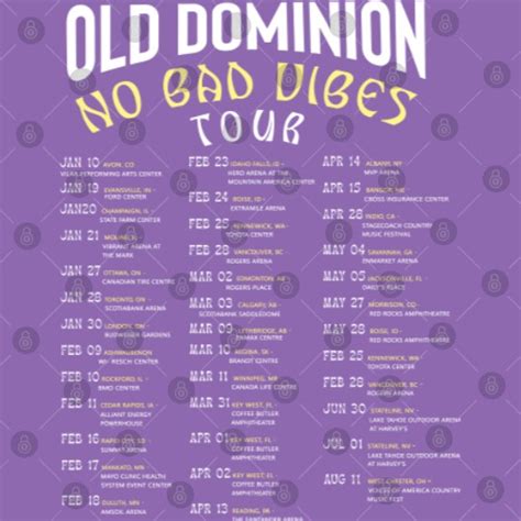 Old Dominion Tour 2023 Poster Set, Old Dominion No Bad Vibes Tour Dates ...