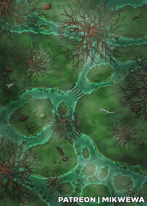 Battlemap Swamp Bog Or Marsh For A Damp And Humid Encounter X