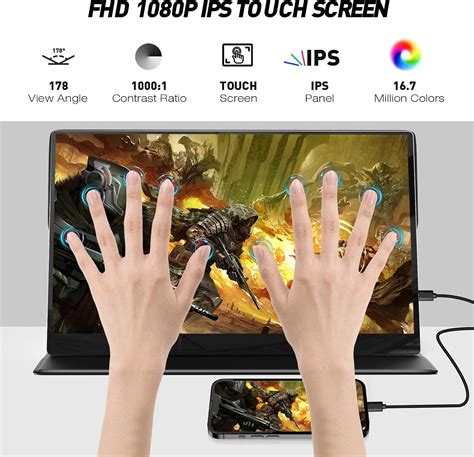 Buy AYY Portable Laptop Monitor Touchscreen 15 6 IPS FHD 1080P Gaming