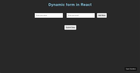 Dynamic Inputs In React Codesandbox