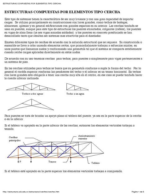 Estructuras Compuestas Por Elementos Tipo Cercha Pdf Braguero Puente