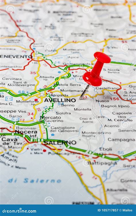 Avellino Pinned On A Map Of Italy Royalty-Free Stock Photography ...