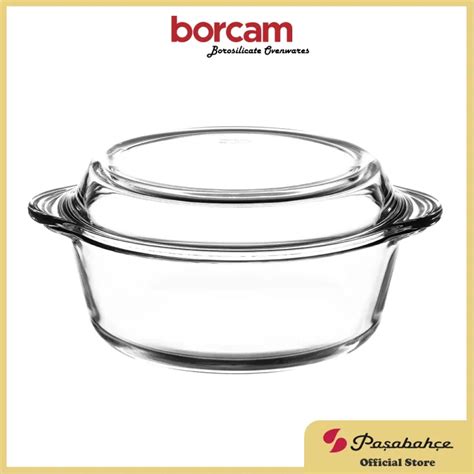 Borcam Round Glass Baking Casserole With Cover 3000cc Clear Lazada PH