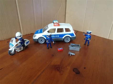 PLAYMOBIL REF 6920 Voiture De Police Avec Sirene Et Gyrophare Moto