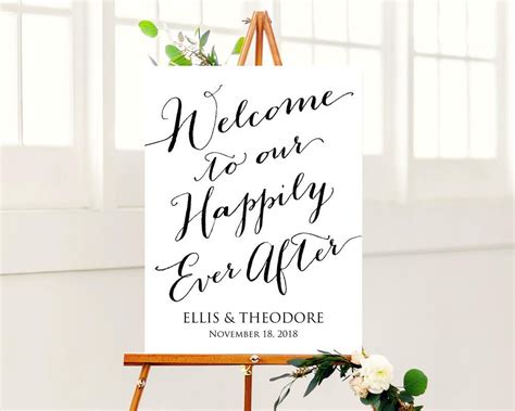 Welcome To Our Happily Ever After Sign Wedding Sign Instant Etsy